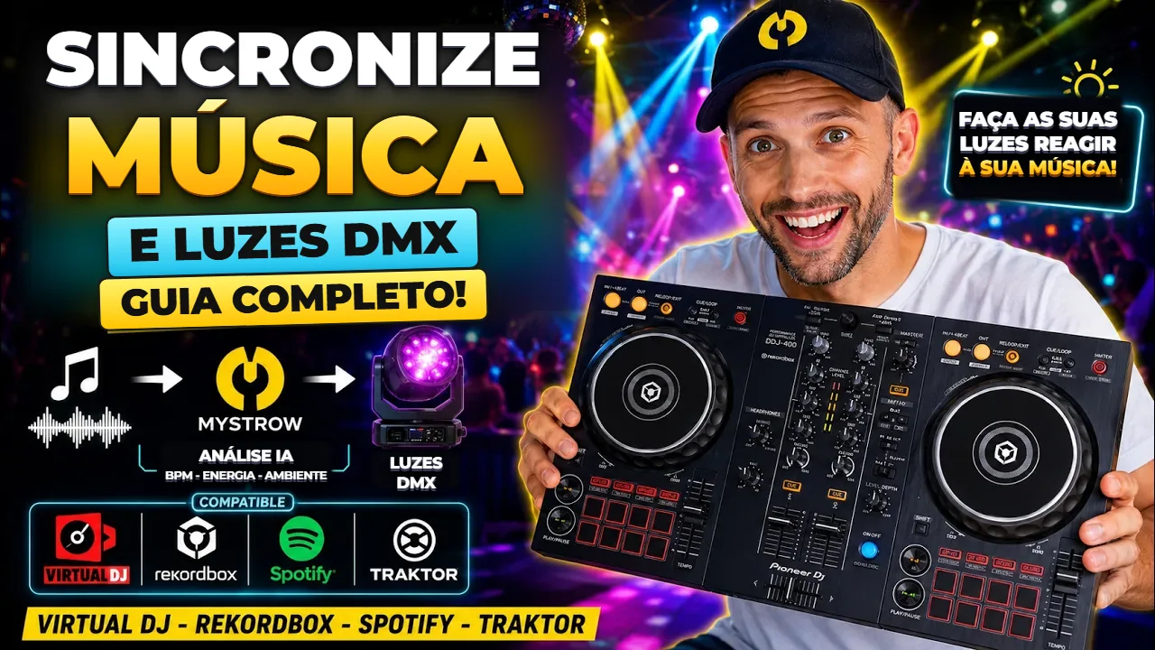 Sincronizar o MyStrow com o seu setup de DJ: VirtualDJ, rekordbox, Spotify, Traktor