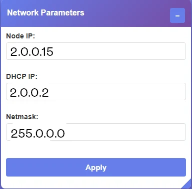 Onglet Network Parameters de DMX TOOLS ElectroConcept